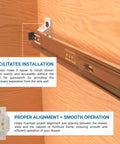 Twenty Pack Heavy Duty Plastic Drawer Slide Cabinet Side Spacers Three Quarter Inch Profile For Dead Simple Install And Killer Alignment On Kitchen Cabinets With Core Support Pegs And Drive Screws In Clean White installed between cabinet walls and drawer slides