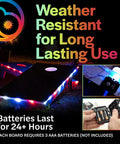 White LED Cornhole Lights For Hole And Board Complete 2 Board Kit with weather resistant LED strands illuminating board edges