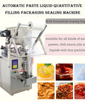Zero Hassle Automatic Filling And Packaging Sealer With Horizontal Mixing Hopper 30 To 300 ML Stainless Steel machine for sauces and pastes.