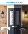 Dusk To Dawn Outdoor Wall Lantern 2 Pack Matte Black Weatherproof Exterior Light Fixture Sconce for Porch with Photocell
