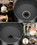 4-In-1 Electric Milk Frother And Steamer For Home Barista Vibes With Hot Dense Foam And Cold Foam Makes Lattes Cappuccinos And Iced Coffee Quiet One-Touch Operation Easy To Clean shown with whisk attachments for foam and heating.