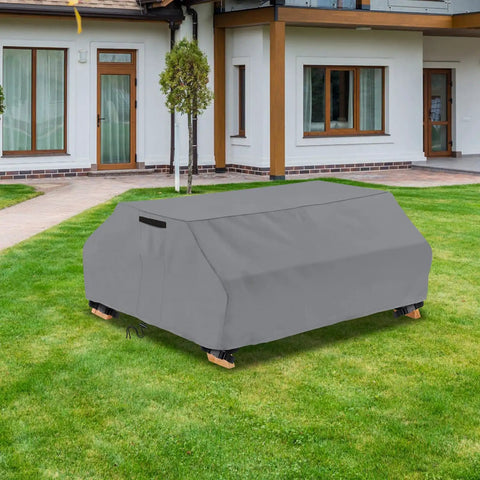 Waterproof Picnic Table Cover for 6 Ft Bench Set Windproof All Weather Gray Patio Table Protector For 70 And 72 Inch Tables outdoors