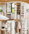 Over The Door Organizer That Turns Any Door Into A Storage Powerhouse With 6 Shelves And 13 Mesh Pockets, shown in RV and home