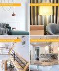 Collage showing 3 Way Wireless Light Switch Kit No Wiring No WiFi Easy Install Expandable Receiver Remote for various home settings