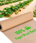 Heavy Duty Biodegradable Paper Weed Barrier Roll 3 X 100 Ft for Outdoor Gardens and Lawns installed in vegetable garden