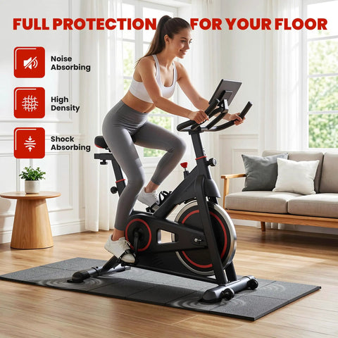 Heavy Duty Treadmill And Walking Pad Floor Mat 55x24 Inches For Carpets And Hardwood Floors Protects Surfaces Under Treadmills Bikes And Other Exercise Equipment With Noise Reduction And Shock Absorption For Your Home Gym
