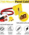 Solid 1 Foot Xt60 Male To Female Panel Mount Cable 12 Awg For Rc And Drones with gold-plated plug and tinned copper wire.