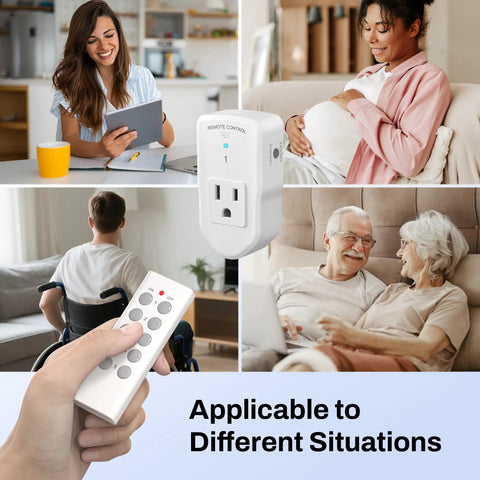 Wireless Remote Control Outlet Kit for Lights, Fans and Small Appliances with 100 Foot Range in various home settings