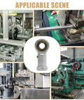 Slick 3/8 Inch Rod End Heim Joint Set Featuring Right Hand Female Threading Crafted From Hardened Ball Bearing Steel displayed in applicable machinery scenes.