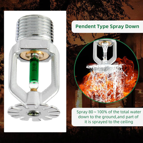 6 Pack Tough As Nails Quick Response Pendent Fire Sprinkler Heads Rock Solid Brass Body with water spray mechanism.