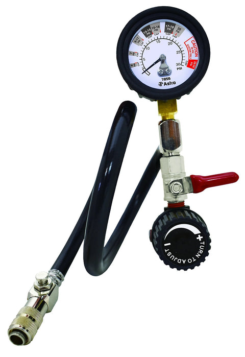 Astro Pneumatic Tool 7856 universal air-powered cooling system pressure tester with gauge and black hose