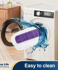 Heavy Duty Commercial Dust Mop With Quick Release Handle And Broad Sweeping Head in washing machine with water splashing.