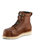 Wingshooter ST 6 Inch Waterproof Non Metallic Safety Toe Work Boot Men Amber Size 10.5 D Medium With Slip Resistant HRO Outsole And Swen Flex Insole Meets ASTM F2413 18 M I C EH And CSA Safety Standards, side angle, brown leather