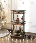 Kicking Your Hosting Game Up A Notch Requires This Rolling Three Tier Bar Cart Featuring Smooth Casters And Smart Storage Shelves For Effortless Drinks Service Across Any Kitchen Or Living Area Making Organization A Breeze And Entertaining Totally, displaying drinks beside a Christmas tree.