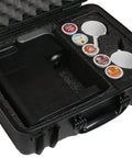 Open Waterproof Travel Case For Keurig K Mini With Custom Foam And ABS Plastic Platform Holds 2 Mugs And Stores 5 Pods.
