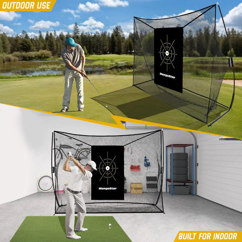 Heavy Duty 10x7ft Golf Practice Net For Backyard Driving, Real Golf Balls, Includes Target Cloth And Carry Bag, Indoor Outdoor Hitting Training Set, Great Gift For Golfers