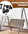 Sturdy Porch Swing Canopy Frame Replacement Kit Three Piece Set For Patio Garden Backyard with components on display