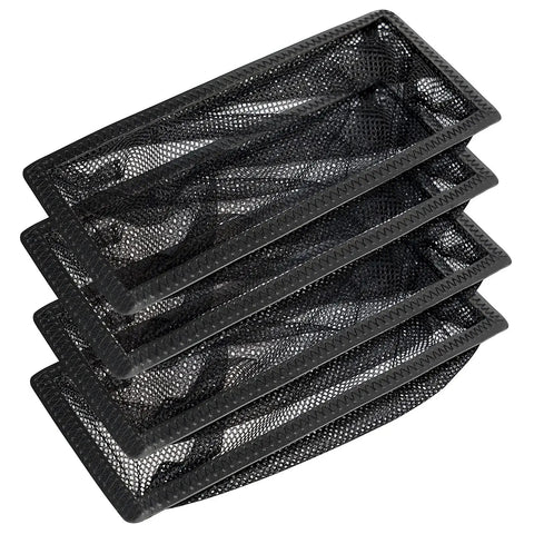 4x10 inch black floor register trap cover screen for home air vents, pack of 4, durable nylon mesh for airflow clarity