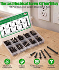 Top Rated M3 Machine Screws Kit With 178 Black Countersunk Flat Head Bolts For 3D Printer Builds Laptop Repair RC Cars Drones And Electronic Gear That Truly Hit Different in a plastic organizer.