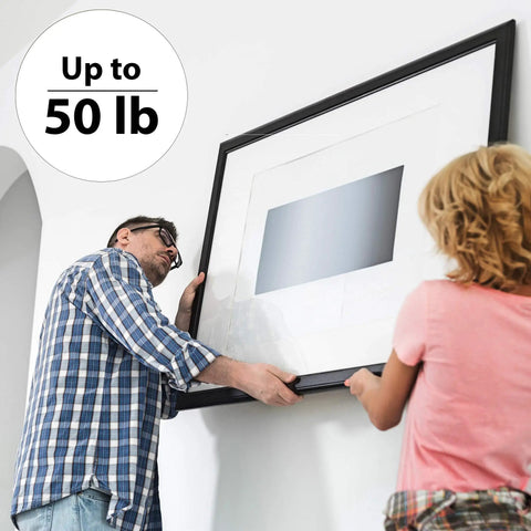 All In One Picture Hanging Kit With 100 Plus Pieces Including D Ring Screws Hooks Level And Stainless Steel Wire Hanger Supports Up To 50 Lbs 120 Feet Of Wire Comes In A Solid Box For Easy Do It Yourself Wall Art used to hang large frame on wall
