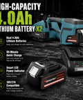 High-capacity 4.0Ah lithium battery pack for Heavy Duty Electric Strapping Gun With Digital Readout And Dual 4000mAh Batteries.