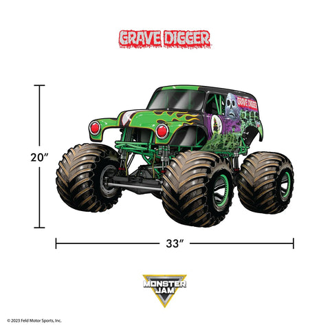 Grave Digger Monster Jam Wall Decal With 3D Augmented Reality Interaction Peel And Stick 28 Inch Epic Wall Decor