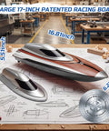 17 Inch Brushless RC Speedboat For Adults 45 Plus KPH High Speed Beast With Self Righting Design in workshop setting