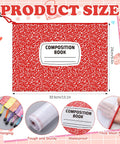 8 Pack Colorful Composition Notebook Mesh Zipper Pouch Bags 9x13 Inch A4 Letter Size Waterproof Zipper Pouches with red design