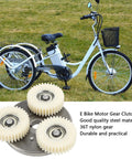 High Performance Planetary Gear Kit 36T with high strength steel gears next to a white e-bike on grass field.
