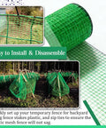 Temporary Garden Fence 4x100 Feet With 50 Zip Ties Heavy Duty Plastic Snow Fence Yard Barrier installed in garden.