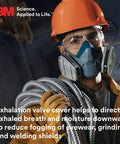 Rugged Comfort Half Facepiece Reusable Respirator 6503 with Cool Flow Valve NIOSH Approved Silicone Face Seal for heavy-duty work