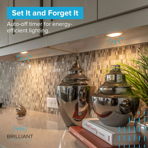Wireless RGB LED Puck Lights Kit With Remotes For Under Cabinet Shelves And Walls Battery Operated 55 Lumens Installed