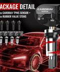 GM TPMS Sensor 4Pack Compatible With Buick Enclave Encore Envision Lucerne Regal Cadillac ATS CTS XTS Chevy Colorado Silverado Impala Malibu GMC Yukon Sierra And More Tire Pressure Monitoring System Replacement, 4 sensors with rubber valve stems