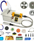 Lapidary Saw Kit For Cutting Rocks And Stones, Gemstone Crafting Tools with accessories and components displayed