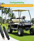 Smooth Ride Front And Rear Golf Cart Shock Absorber Kit For Club Car DS next to a golf cart on a green course