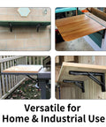20 Inch Heavy Duty Folding Shelf Brackets Stainless Steel Collapsible Wall Mounts in use for shelves and tables