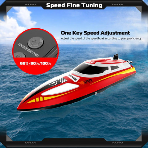 2.4Ghz RC Speed Boat With Dope 390 Motor, water cooling, speed adjustment dial, ideal gift for outdoor water play