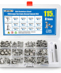 Leather Craft Chicago Screw Kit With 115 Sets Of 304 Stainless Binding Screws And Posts, DIY Friendly Pro Grade, storage box