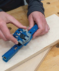 Person using Pocket Hole Jig 310 Small Durable DIY Tool For Tight Spaces Built To Last And Create Rock Solid Joints In Wood