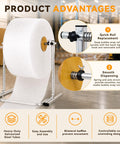 Heavy Duty Manual Bubble Wrap Roll Dispenser For Shipping Supplies Moving Tasks And Small Biz Packing With Safety Cutter And Nonslip Base Pack Like A Pro No Sweat Shipping with galvanized steel frame.