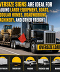 Truck with Complete 37 Piece Oversize Load Sign Kit With 4 Oversize Load Banners 8 Red Flags 8 Orange Flags 16 Magnets And Storage Bag