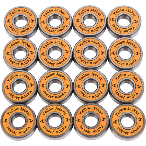 Premium Inline Skate Bearings 608 ABEC 9 In Tropical Orange Pack Of 16 arranged in grid for smooth rides and durable upgrades.