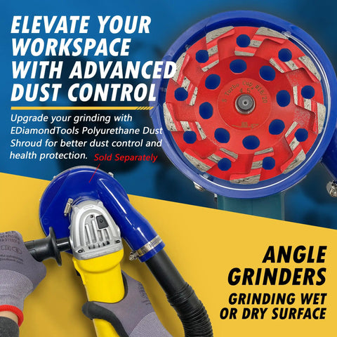 4.5 Inch Diamond Grinding Wheel Workhorse For Aggressive Concrete And Coating Removal With S Segments Grit 18 20 Arbor 5 8 11 Fast Stock Removal For Epoxy Paint Mastic And Curb Joints
