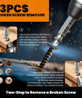 Go To 13 Piece Damaged Screw Extractor Kit for Removing Rusted and Stripped Screws, featuring double head extractors in use