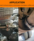 V Band Clamp With Flanges Stainless Steel 304 Quick Release Kit in auto exhaust application, no gasket needed, secure weld.