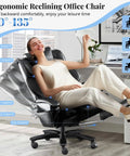 3D Kneading Massage Office Chair For Home Office Oversized Big And Tall Ergonomic Desk Chair With Footrest reclined