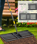 Pro Grade Heavy Duty Lawn Leveling Rake With 30x10 Foldable Leveler Plate And 6 Ft Adjustable Stainless Steel Shaft Reinforced Welds