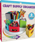 Rotating Art Supply Organizer With Six Colorful Cups That Holds Crayons Markers And Pencils Kid Friendly Desk Caddy For Classroom Or Home Use Easy Grab And Go Access