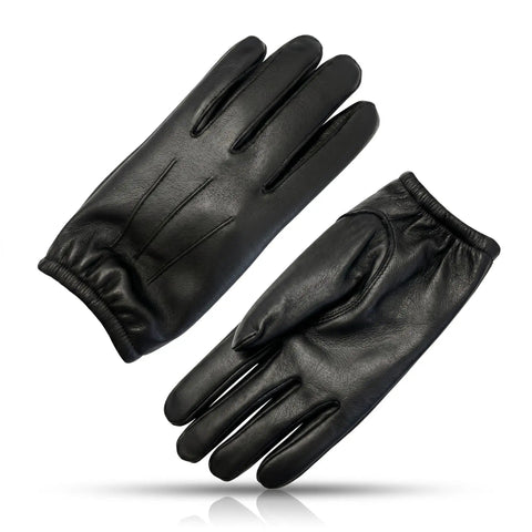 Kevlar Lined Goatskin Duty Gloves For Heavy Duty Work, Puncture Resistant Hand Protection, Industrial Grade Leather Gloves For Sharp Objects, Large Size, Tough As Nails Workwear For Construction And Manufacturing, black pair