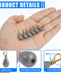77 Piece Fishing Weights Sinkers Kit With Split Shot Bullet Pyramid Egg And Drop Shot Weights Assorted Sinker Set In One Sixteenth One Eighth Three Sixteenths One Quarter Three Eighths One Ounce For Freshwater Saltwater Surf Fishing Bass Catfish with hand and lead sinkers